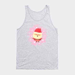 Retro vintage pink Santa Claus with vintage flower Tank Top